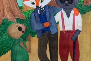 Pinocchio Meeting the Fox and the Cat